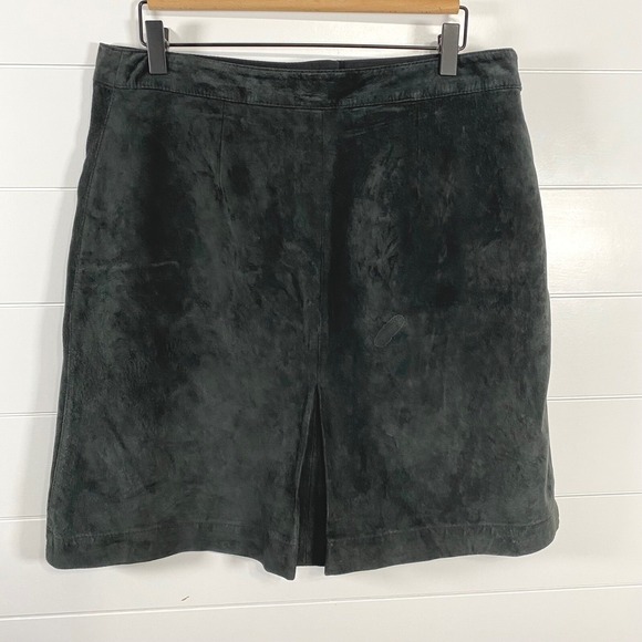 Vintage Lilly Pulitzer Womens Dana Washable Pig Suede Skirt 12 Black Knee Length - Picture 6 of 12